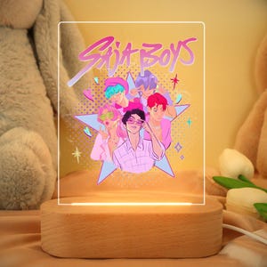 Kpop Demon Hunters Night Light,Kpop Saja Boys LED Lamp,Demon Hunters Fan Art,Acrylic Gift For Kpop Saja Boys Fan,Kpop idol Group Night Lamp