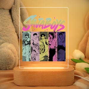Kpop Demon Hunters Night Light,Kpop Saja Boys LED Lamp,Demon Hunters Fan Art,Acrylic Gift For Kpop Saja Boys Fan,Kpop idol Group Night Lamp