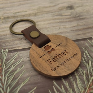 Engraved Wood Key Chain,Wooden Keychain,Custom Wood Keychain,Keychains For Men,Anniversary Gift For Boyfriend, Dad Keychain,Christmas Gift