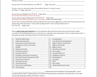 JUNGE ARBEITNEHMER-ORIENTIERUNG Form
