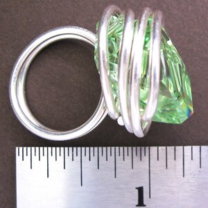 Kelly Cocktail Ring: Swarovski crystal, fine silver wire image 4