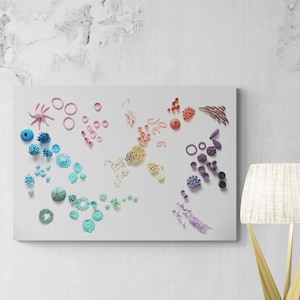 3D Coral Reef Wall Sculpture in Pastel Colors - Nautical Ocean Wall Art