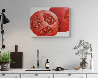 Tomato Plaster Relief Textured 3D Wall Art - Red Modern Wall Decor for Kitchen