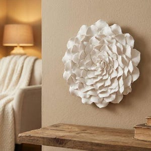 Vintage Rose Clay Flower Wall Sculpture Modern Minimalist 3D Wall Art
