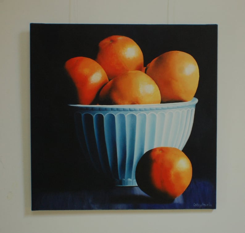 Orange Still Life Oranges Wall Art Fruit Still Life Dining Etsy