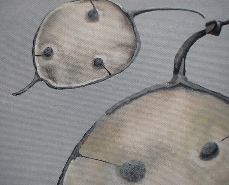 Honesty Painting  Lunaria Abstract Silver Dollar Money Plant image 4