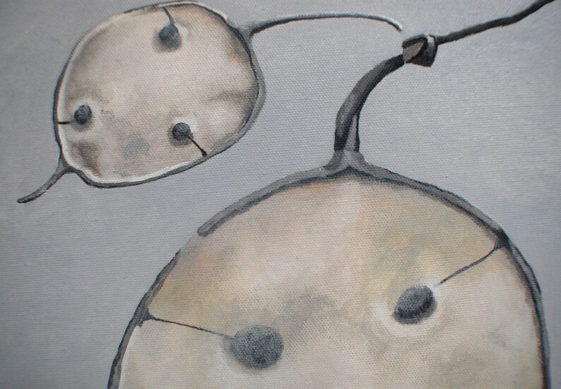 Honesty Painting  Lunaria Abstract Silver Dollar Money Plant image 3