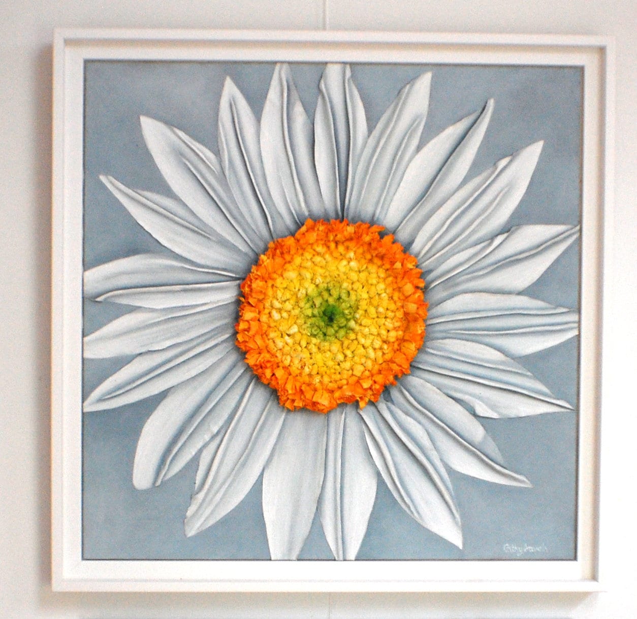 Daisy Painting White Flower 12D Textured Mixed Media Original  Etsy