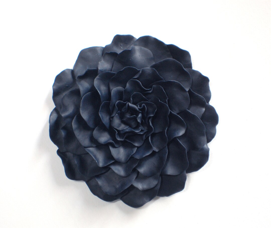 Wall Flower Navy Blue Wall Art, Black Wall Flowers, White Rose Gift