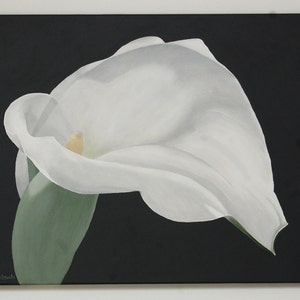 Arum Lily Painting White Flower Art, Calla Lily Art, White Lily Wall Art, Décor floral, Botanical Wall Art, Peinture acrylique, Arum Lily image 1