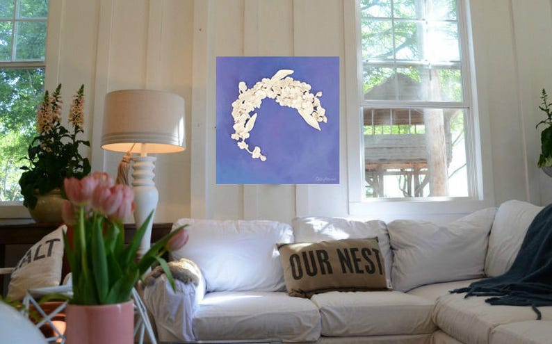 Forget-me-Not Wall Sculpture  3D Lilac Flower Clay Wall Art image 1