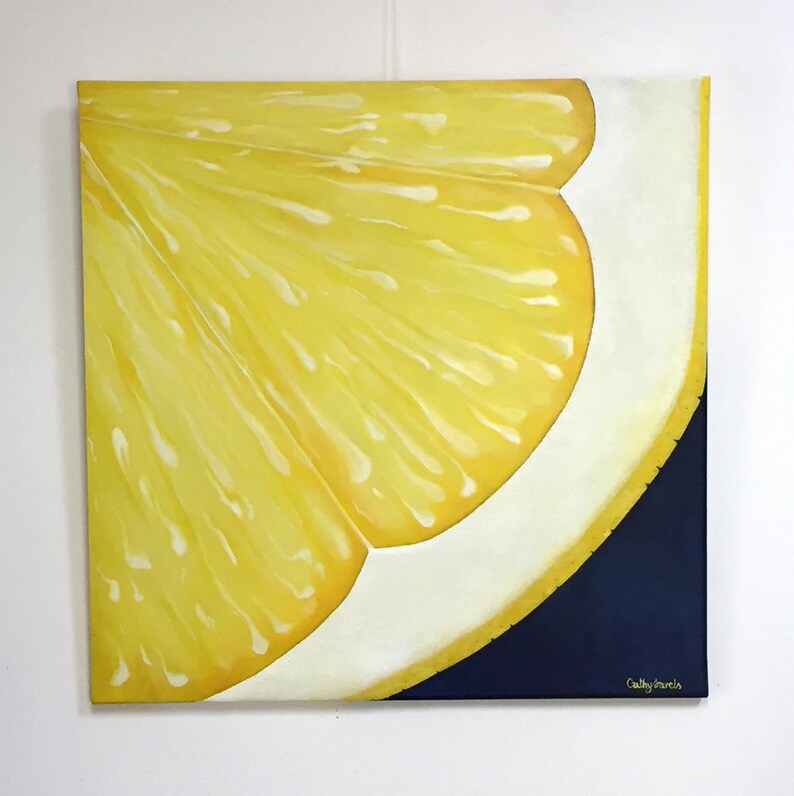 Lemon 3D Wall Art Lemon on Canvas Painting Original Abstract Etsy