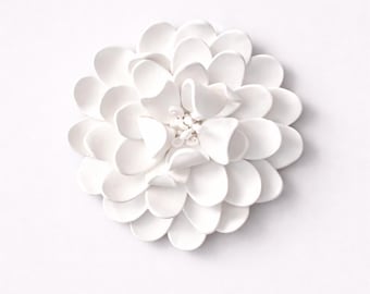Escultura de pared de flores: arte floral minimalista escandinavo en 3D, decoración para el hogar
