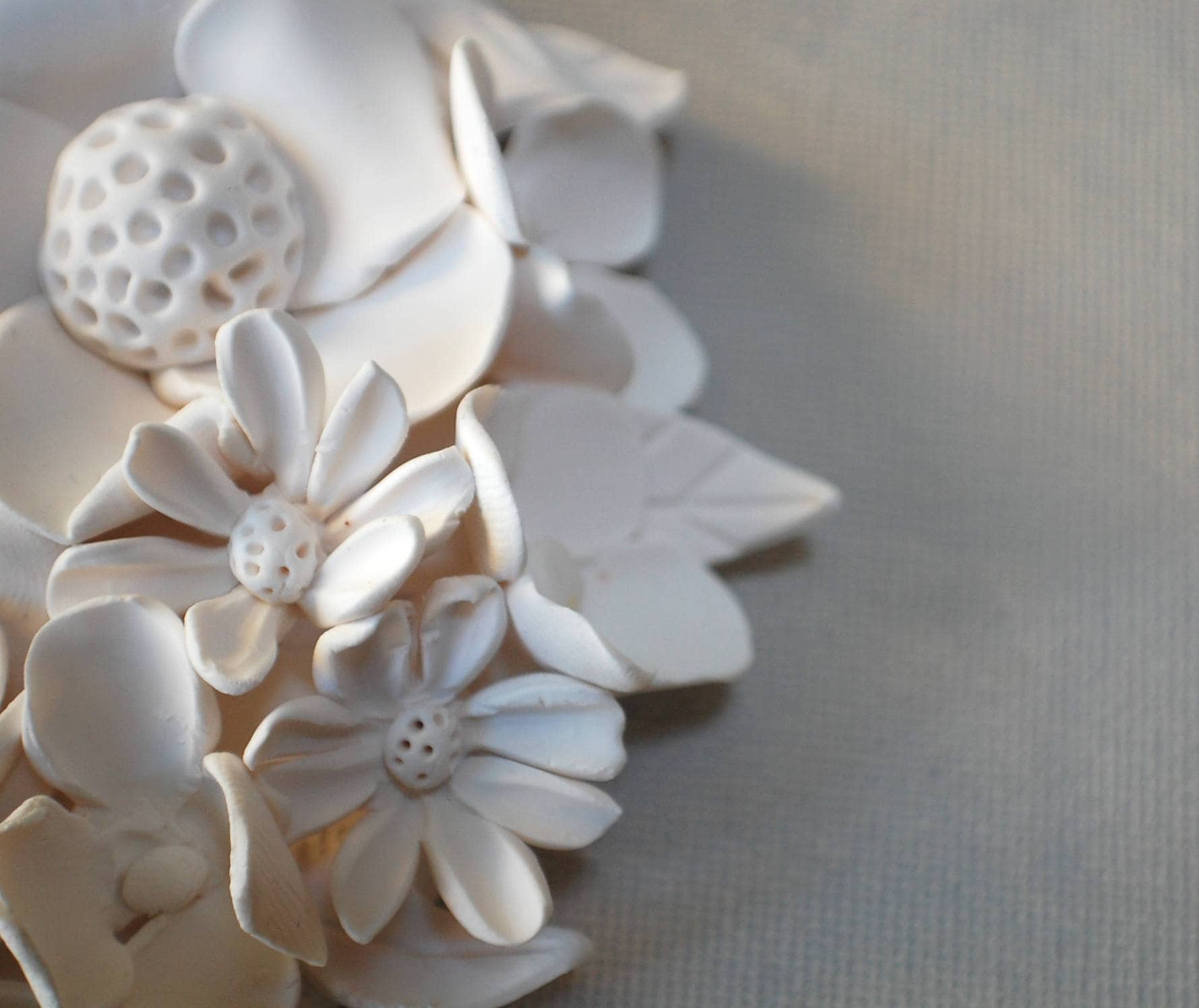 Wall Sculpture Art 3D Wall Art Clay Flowers 3D Flower Wall Etsy