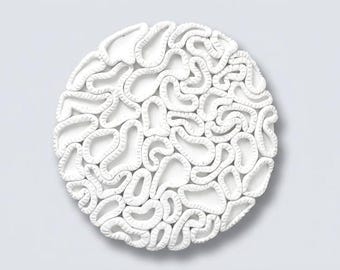 Coastal Oceanic Texture Sculpture: Luxury Hand-Sculpted Clay Wall Art | Modern Minimalist Statement Piece