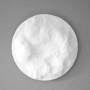 Lunar Celestial Textured Wall Art Hand-Sculpted Plaster Relief Sculpture: Round Minimalist 3D Wall Hanging