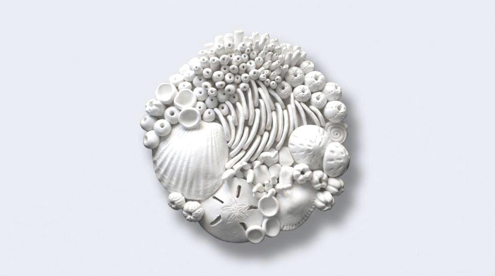 【波紋アート】Real Ocean／立体オブジェ／30cmプリズム×6cm Dimensional Ocean Coral Reef Wall Art: Beach House Beachcombing