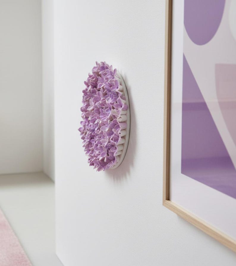 Romantic Lilac Flower Sculpture: Pink Floral Wall Art Cottagecore Home Decor - Limited Edition image 8