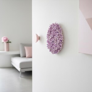Romantic Lilac Flower Sculpture: Pink Floral Wall Art Cottagecore Home Decor - Limited Edition image 7