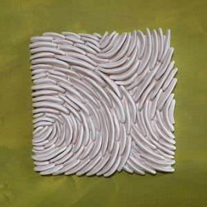 Parametric Nautical Ocean Inspired White Clay Wall Art Tile Beach House Decor