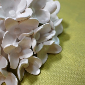 Hydrangea Sculpture 3D Wall Art - White Flowers Wall Decor Floral Ornament or Wedding Table Decor