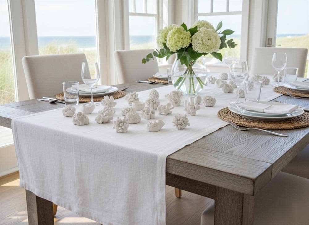 Luxury Clay Coral Reef Tablescape Centerpiece - 30 Pc Hamptons Coastal Beach House Table Decor