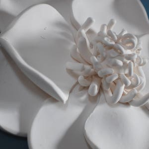 Flowers Wall Sculptures Art Dimensional Wall Decor Accents in White image 10