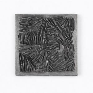 Textured Water Wall Art - Black or Emerald Metallic 3D Dimensional Decor image 1