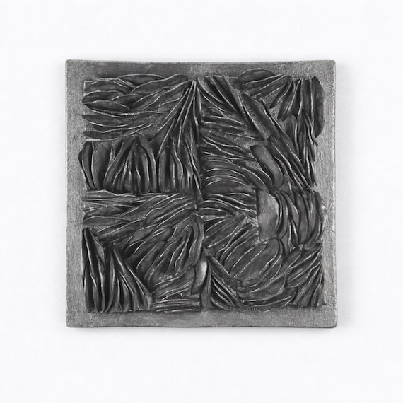 Textured Water Wall Art - Black or Emerald Metallic 3D Dimensional Decor