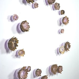 Brown Flower Wall Art 3D Sculptures: Textured Art for Luxury Japandi Wabi Sabi Interiors