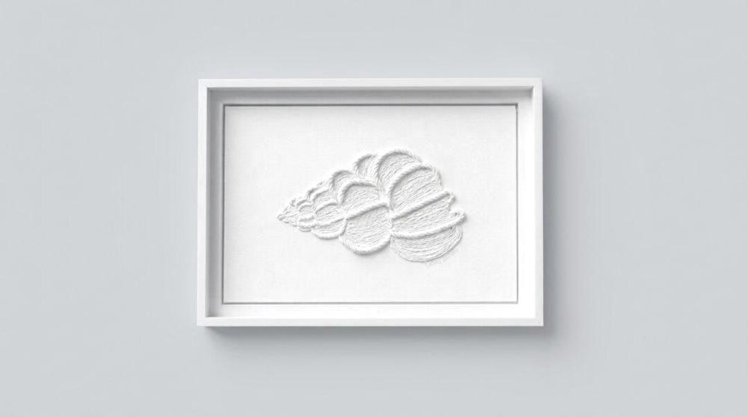 Seashell String Art: White Textured Ocean Marine Life Nautical Fiber ...