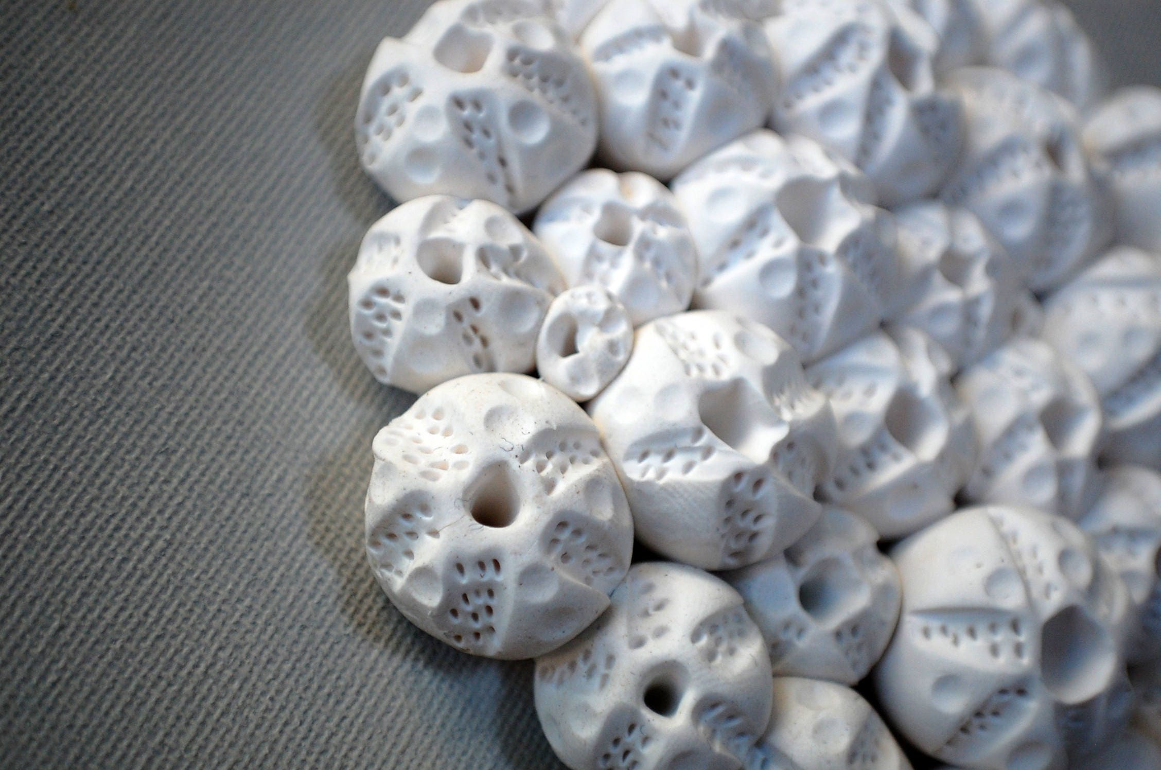 Sea Urchins Wall Sculpture White Clay Art Tile Sea Life Etsy