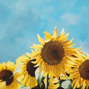 ひまわりの印象派植物画、フランスの田舎の芸術、夏の花柄、フランス愛好家向けの壁飾り