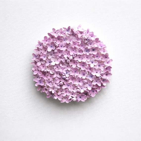 Romantic Lilac Flower Sculpture: Pink Floral Wall Art Cottagecore Home Decor - Limited Edition