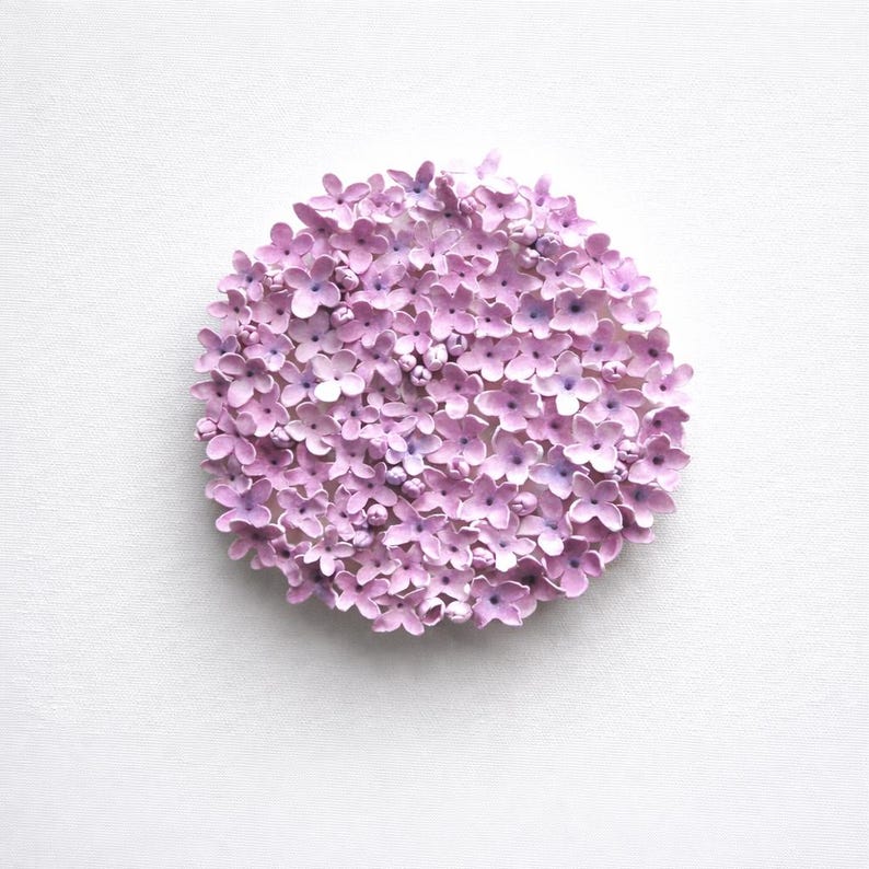 Romantic Lilac Flower Sculpture: Pink Floral Wall Art Cottagecore Home Decor - Limited Edition image 1