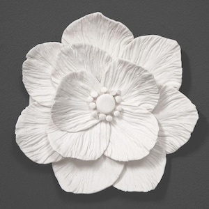 Anemonen Blume Wandskulptur - Weiße Blumen Kunst Home Styling Decor