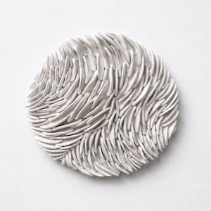 White Clay Textured Wall Sculpture: Parametric Wall Art, Custom Sizes