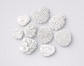 Ocean Coral Reef Wall Clay Sculpture Set | Luxury Biophilic Art for Interior Design, 9pc