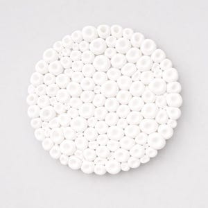 White Coastal Wall Sculpture: Modern Organic Round Barnacle Art Decor, Limited Edition