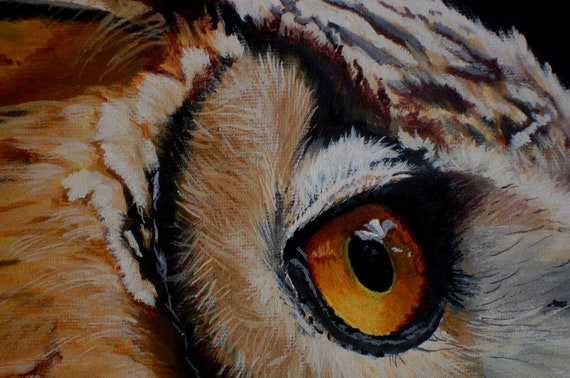 Owl Painting Eagle Owl Art Bird 