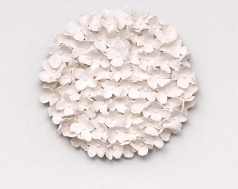 White Hydrangea Hortensia Sculpture 3D Wall Art - Flowers Wall Decor Limited Edition
