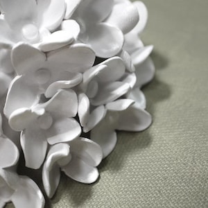 White Hydrangea Flower Wall Sculpture - Modern Floral Wall Art or Shelf Decor - 3D Botanical Home Accent