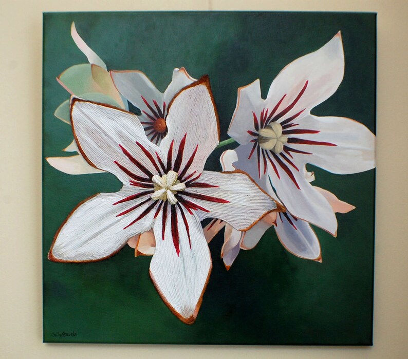 Kola Nut Flower Painting  Eco Environmental Art Endangered image 5