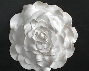 Vintage Rose Clay Flower Wall Sculpture Modern Minimalist 3D Wall Art