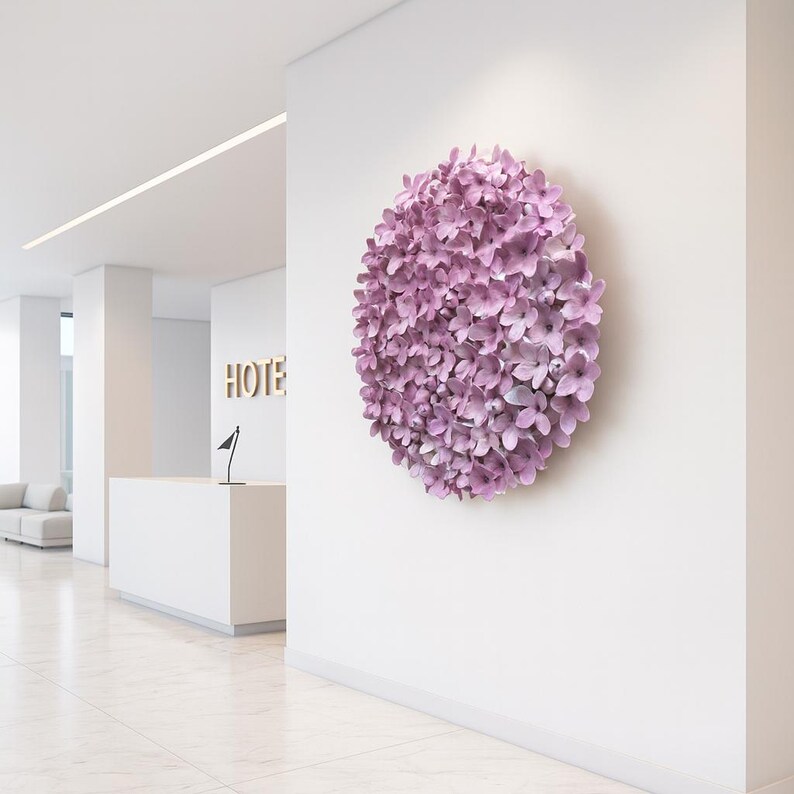 Romantic Lilac Flower Sculpture: Pink Floral Wall Art Cottagecore Home Decor - Limited Edition image 12