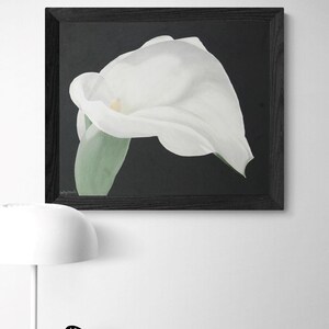 Arum Calla Lily White Flower Painting - Minimalist Floral Wall Decor