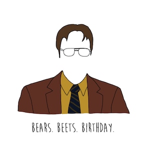Card - Dwight The Office-inspired parody Birthday card - gift - present - nerdy