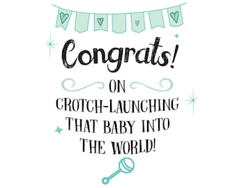 PRINTABLE Baby launch congratulations new baby card (download only)