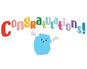 CARD - Congratulations GREETING CARD - congrats card - confetti card