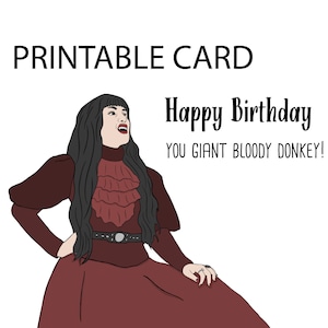 PRINTABLE Najda Shadows parody Birthday card (download only)